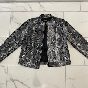 Snake Print Leather Jacket